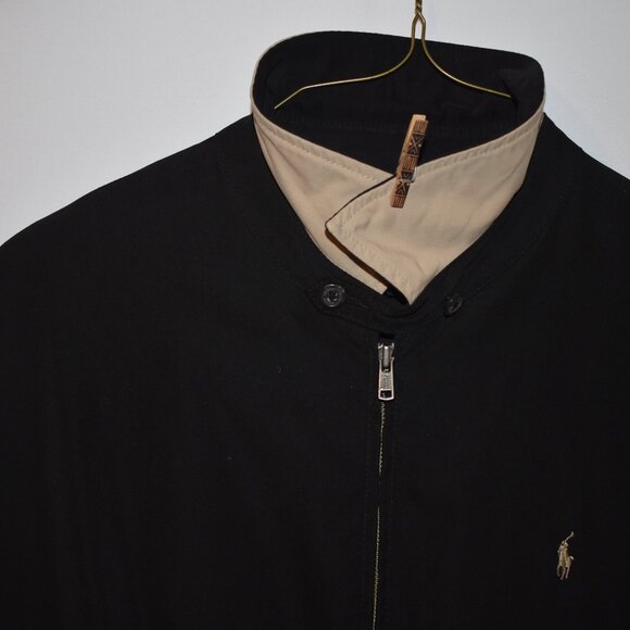 Vintage 90s Polo Ralph Lauren Mens XL Black Plaid Lined Full Zip Up Jacket - Picture 2 of 5